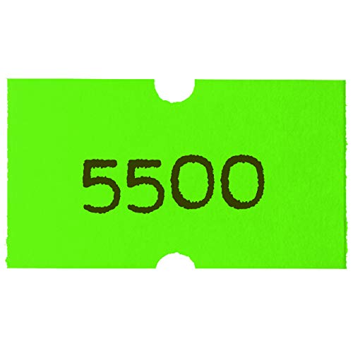 Labels for Us MX 5500 Labels - 8 000 Labels Total - Green - Price Labels - Pack with 8 Rolls - Ink Roller Included - Made by Labels for Us - Image 4
